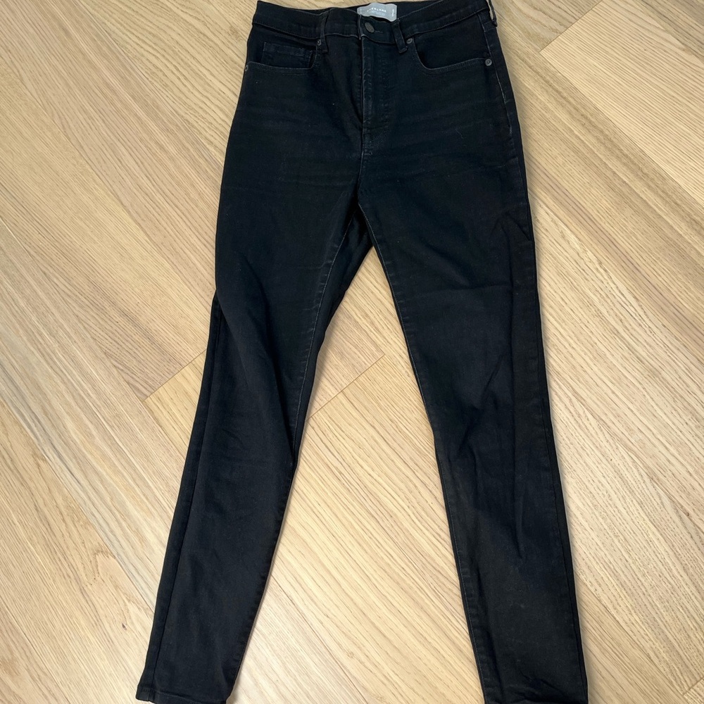 Everlane women’s 29 Reg: The Authentic Stretch High Rise Skinny Jean in black